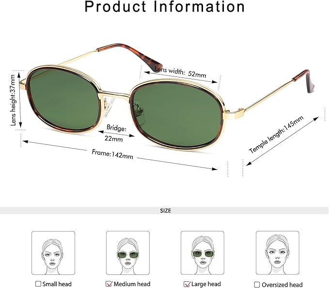 Retro Oval Sunglasses for Women Men Trendy Large Round Y2k Sunnies AP3681