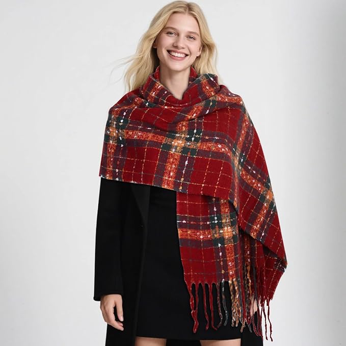 EXTREE Scarfs for Women Pashmina Silky Shawl Wrap for Evening Dressing Blanket Open Front Poncho Cape