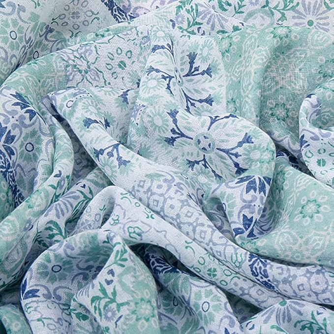 Yeieeo Boho Scarf for Women Lightweight Floral Printed Scarf Fall Winter Fashion Fringed Shawl