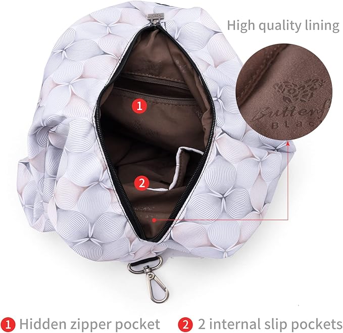 Black Butterfly Premium Backpack for Women, Bohemia Style Fashion Casual Daypack Backpack, Small Backpack Purse (39-white Plus)