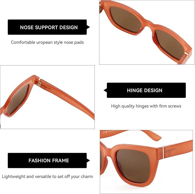 ZENOTTIC Retro Square Polarized Sunglasses for Women Vintage Sun Glasses UV400 Protection Trendy Shades Fashion Style