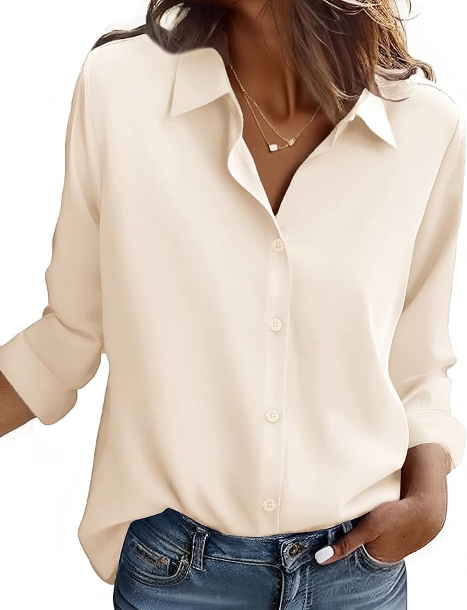 ZEAGOO Button Down Shirt for Women Long Sleeve Blouses Floral Printed Tops Business Casual Work Outfits S-XXL