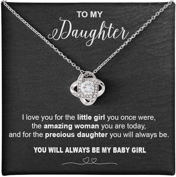 VIRAGIL To My Daughter Gift Necklace From Dad or Mom - Badass Daughter Jewelry With Heartfelt Message & Elegant Box
