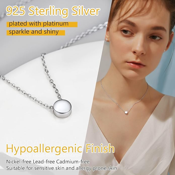 PROSILVER 925 Sterling Silver Necklace for Women | Dainty Delicate Adjustable Choker with Heart/Star/Moon/Vertical Bar Pendant, Hypoallergenic Tarnish Resistant Everyday Jewelry Gift for Her