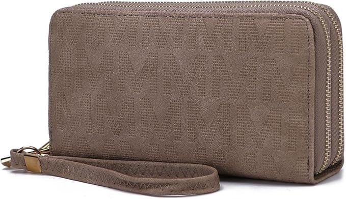 MKF Collection Wristlet Wallet for Women, Small Vegan Leather Credit Card Holder with Zipper Coin Pocket Wallet Purse Handbag By Mia K
