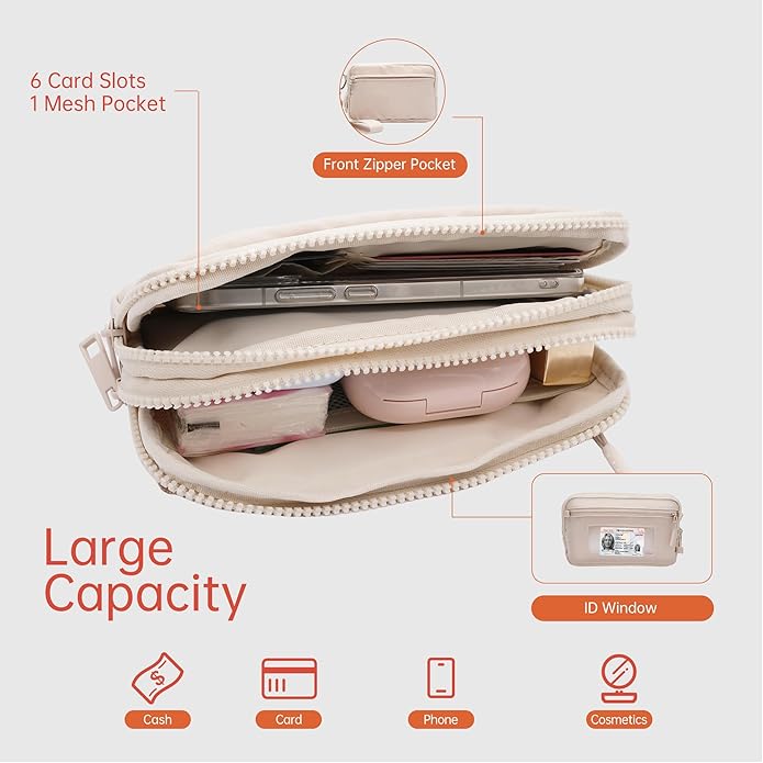 Wristlet Wallets for Women Checkered Nylon Quilted Wallet Travel Crossbody Bags with 4 Zippers Coin Card Phone Holder