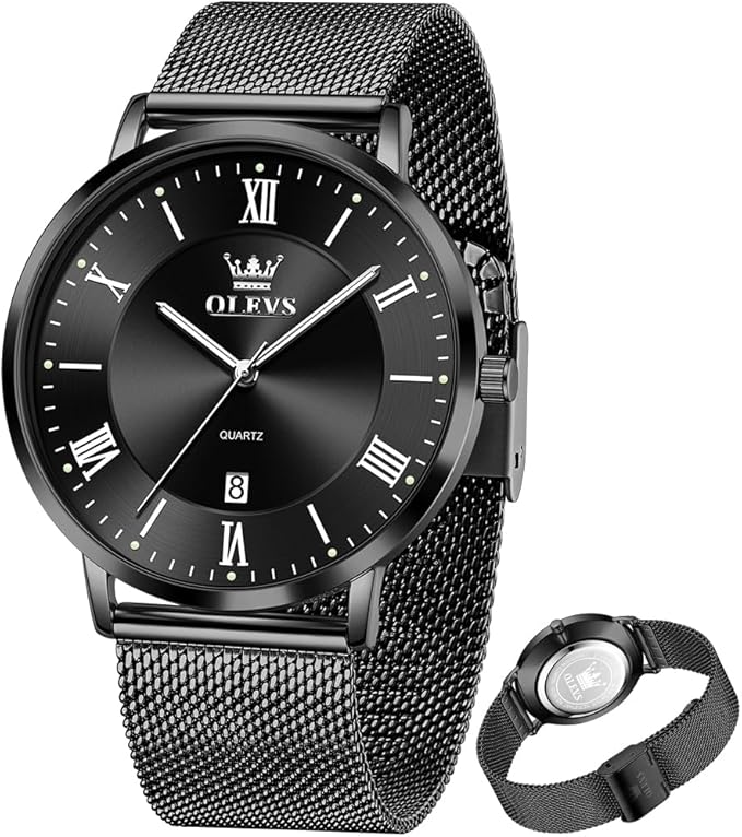 OLEVS Mens Gold Watches Analog Quartz Business Dress Watch Day Date Stainless Steel Classic Luxury Luminous Waterproof Casual Male Wrist Watches