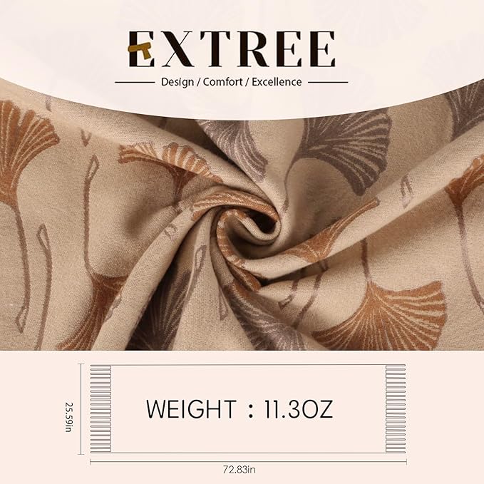 EXTREE Scarfs for Women Pashmina Silky Shawl Wrap for Evening Dressing Blanket Open Front Poncho Cape