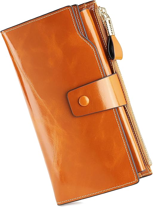YALUXE Women's Genuine Leather Wallet RFID Blocking Multi Card Holder with Cell Phone Pocket Mothers Day Gifts