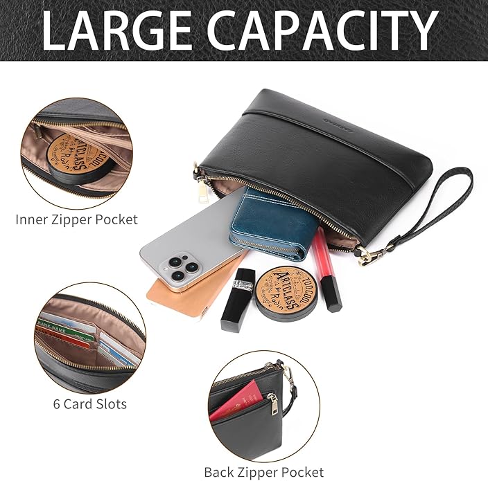 GAEKEAO Wristlet Wallet Clutch Purses For Women Small Crossbody Bag Cell Phone Wallet Purse Shoulder Handbag with Card Slots
