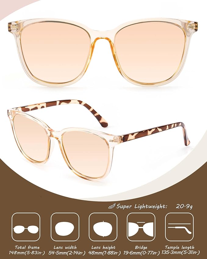 Myiaur Polarized Sunglasses for Women, Square Mirrored Trendy Shades with UV Protection Reduce Glare Sun Glasses