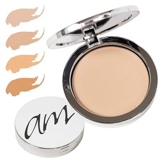 4-in-1 Pressed Foundation Powder with Natural SPF, Concealer & Finishing for Medium to Full Coverage Foundation, Mineral-Based (Taylor, .35 oz)