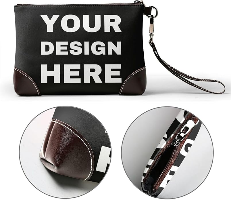 Custom Leather Wristlet Personalized Wallets For Women Men Wristlet Handbags Customized Clutch Purses For Women