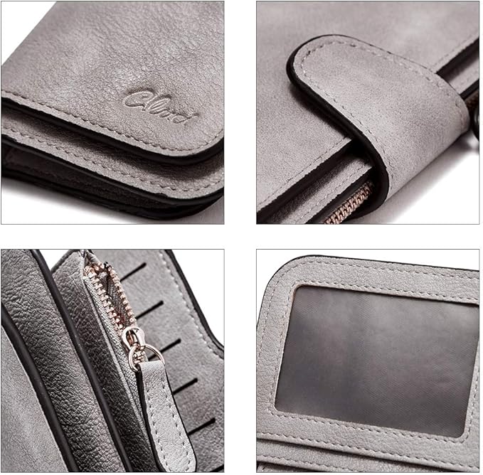 CLUCI Wallet For Women PU Leather RFID Blocking Womens Wallet Bifold Card Holder with ID Window Gifts for Women Birthday | RFID Blocking, Designer, Trifold, Card Holder, ID Window