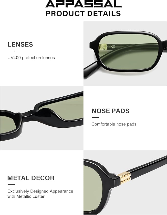 Retro Rectangular Sunglasses for Women Vintage Fashion Trendy Funny Small 90s Square Sunnies 2025 AP3698