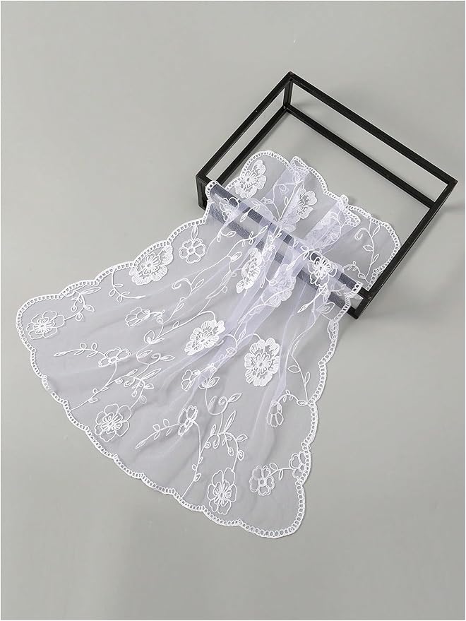 Floerns Women's Flower Embroidery Hair Scarf Headband Sheer Lace Hair Bandana