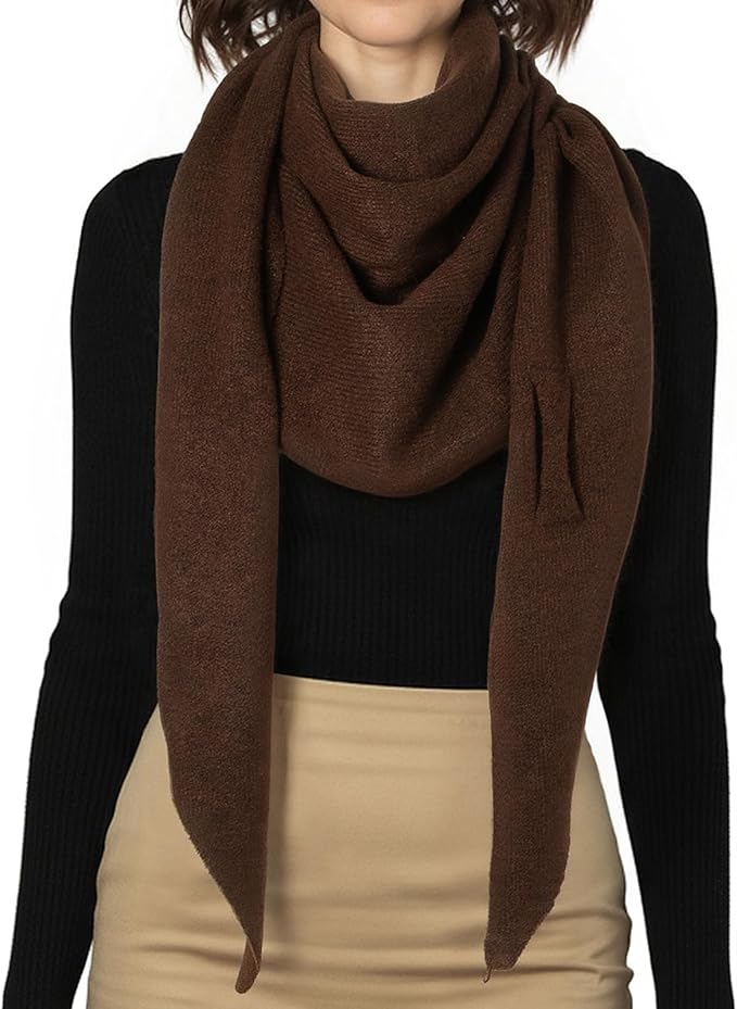 RIIQIICHY Shawl Wrap Women Pashmina Triangle Cape Knit Sweater Scarf for Fall Winter Fashion Accessory