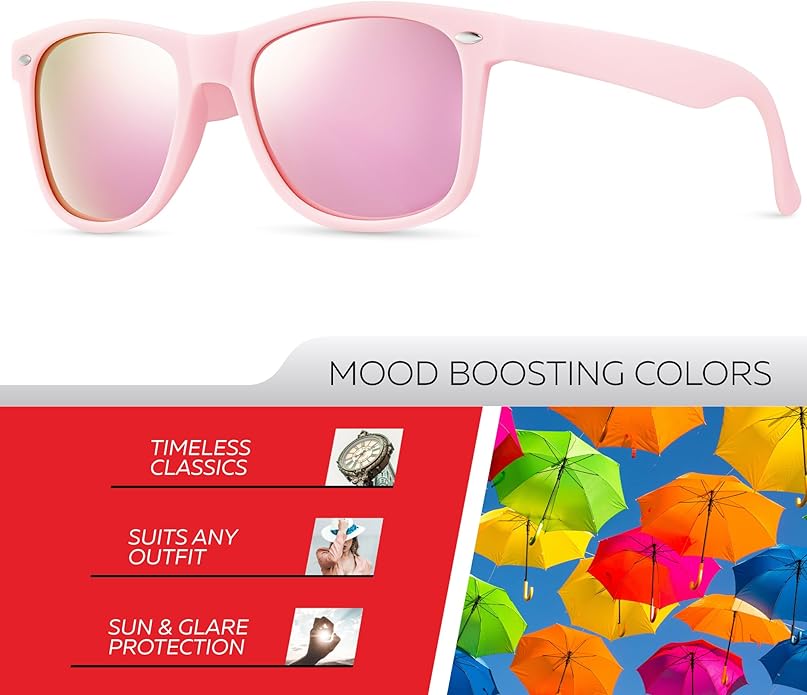 Retro Rewind Polarized Sunglasses for Men and Women - UV Protection Classic Sun Glasses