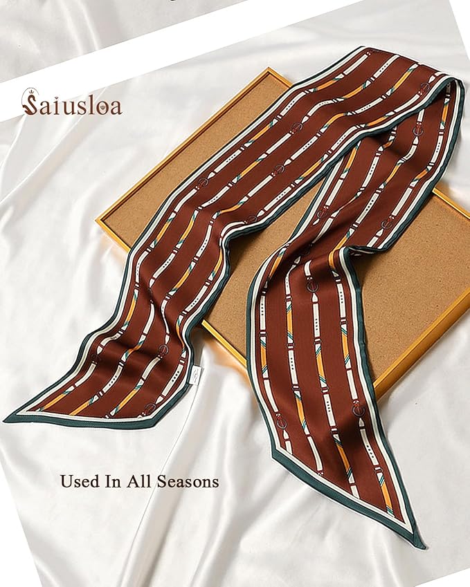 Purse Scarf For Handbags Head Scarves For Women's Hair Bags Scarfs Long Skinny Scarves Fashion Silky