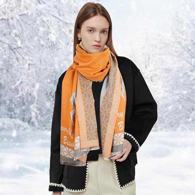 EXTREE Scarfs for Women Pashmina Silky Shawl Wrap for Evening Dressing Blanket Open Front Poncho Cape