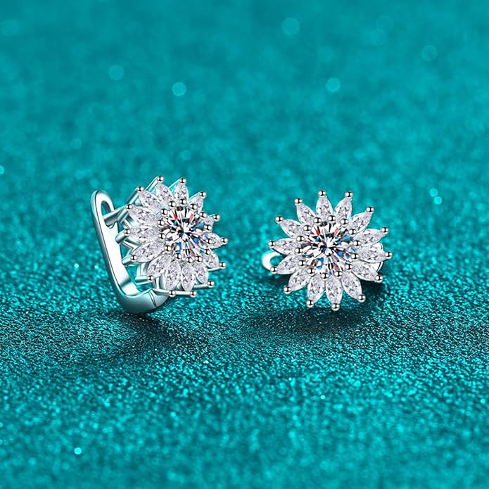 S925 Sterling Silver 0.5ct Diamond Huggies Earrings for Women,U-Shape D-Color VVS1,Perfect Minimalist Daily Jewelry