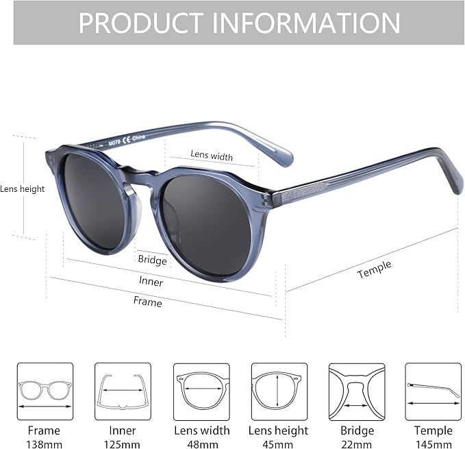 ZENOTTIC Vintage Round Polarized Sunglasses for Men Women UV400 Protection
