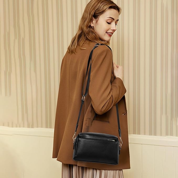 SENDEFN Leather Crossbody Bag for Women Small Clutch Purses Crossbody Shoulder Handbag Wallet Purses RIFD Card Slots