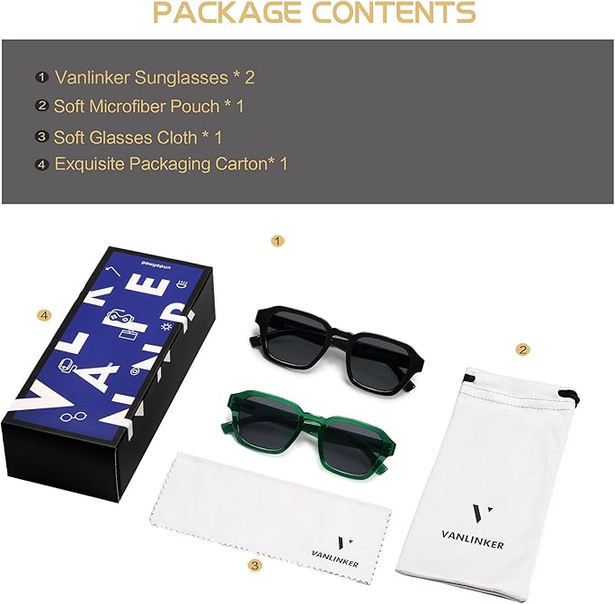 VANLINKER Retro Vintage Polarized Trendy Small Square Sunglasses for Women Men 2025 Fashion Shades VL9858