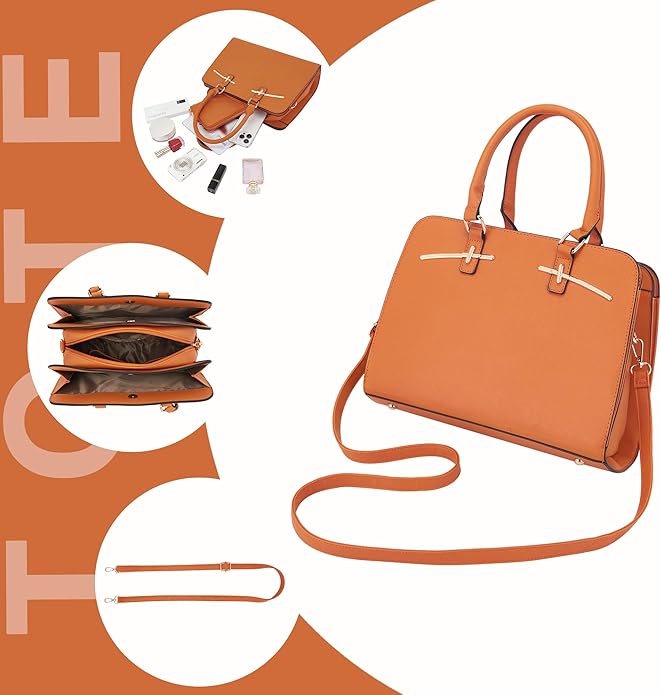 Purses for Women Handbag Wallet Tote Shoulder Hobo Bag Top Handle Satchel Purse Set 2pcs with 3 Compartments
