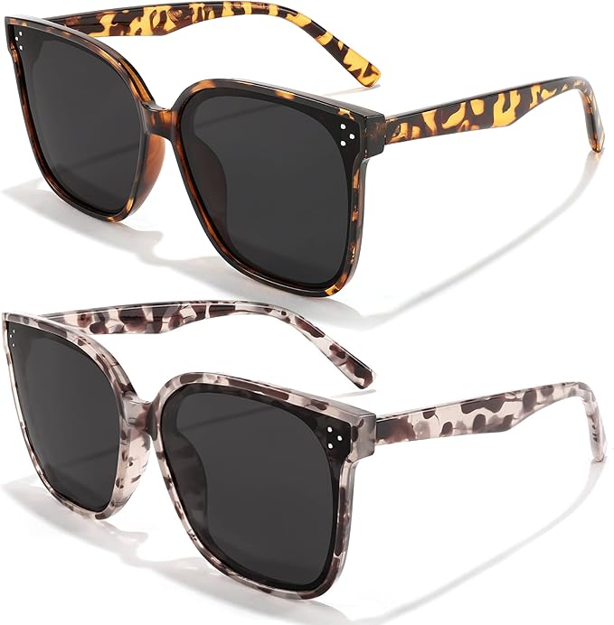 FEISEDY Oversized Polarized Sunglasses - UV400 Protection, Square Fashion Sun Glasses for Outdoor & Daily B2600