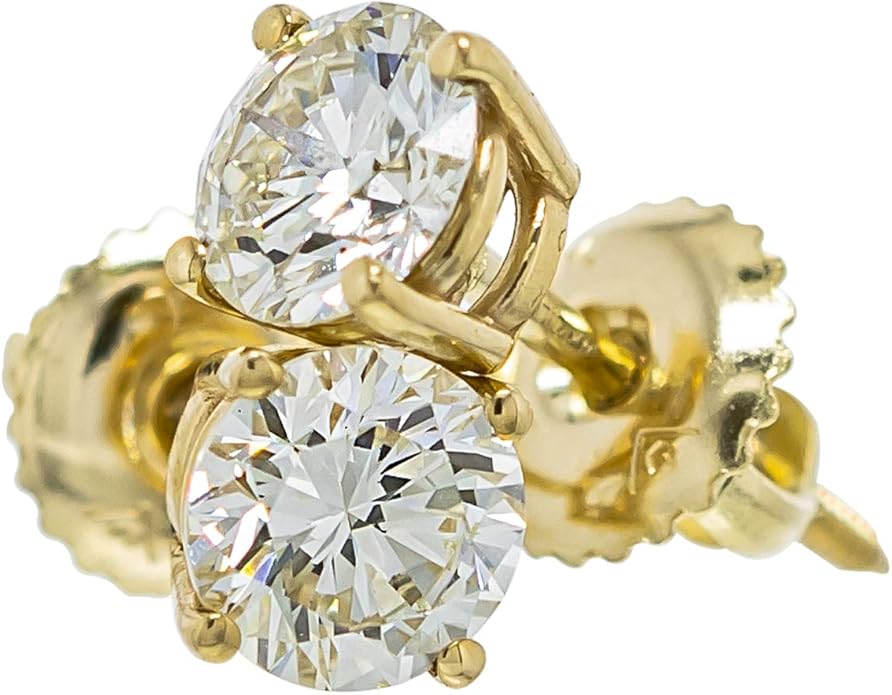 IGI Certified 14k Gold Lab-Grown Diamond Stud Earrings (I-J Color, VS2-SI1 Clarity)