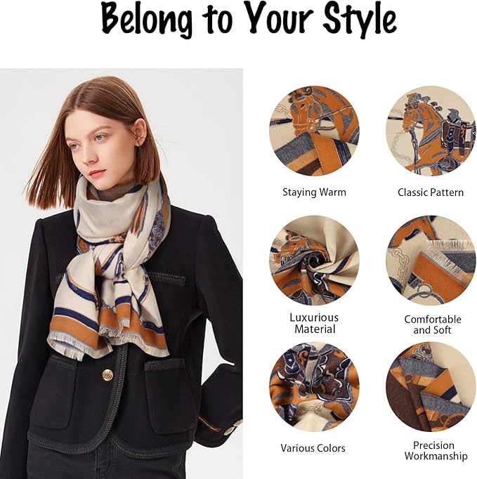 EXTREE Scarfs for Women Pashmina Silky Shawl Wrap for Evening Dressing Blanket Open Front Poncho Cape