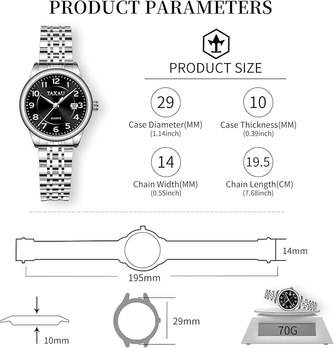 Gold Silver Two Tone Women Stainless Steel Watch Small Wrist ElegantDress Watch for Women Fashion Luxury Waterproof Day Date Analog Quartz Ladies Watches