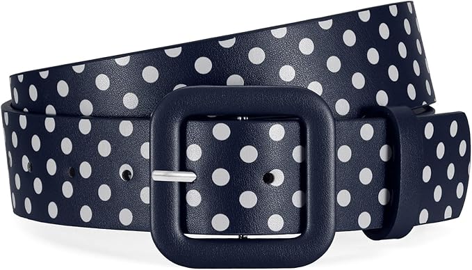 WHIPPY Women Leather Belt Candy Color Fashion Square Buckle Belt Ladies Belt for Jeans Pants Dresses