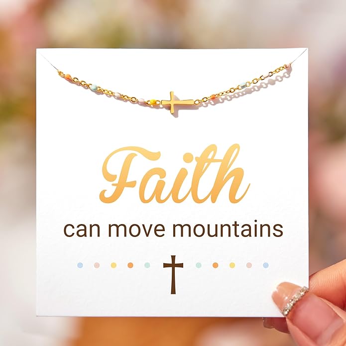 STORYJEWELLERY Christian Gifts for Women, Religious Confirmation and Baptism Gifts, Cross Bracelet for Women, Easter Gift, Encouragement Presents, Christian Jewelry
