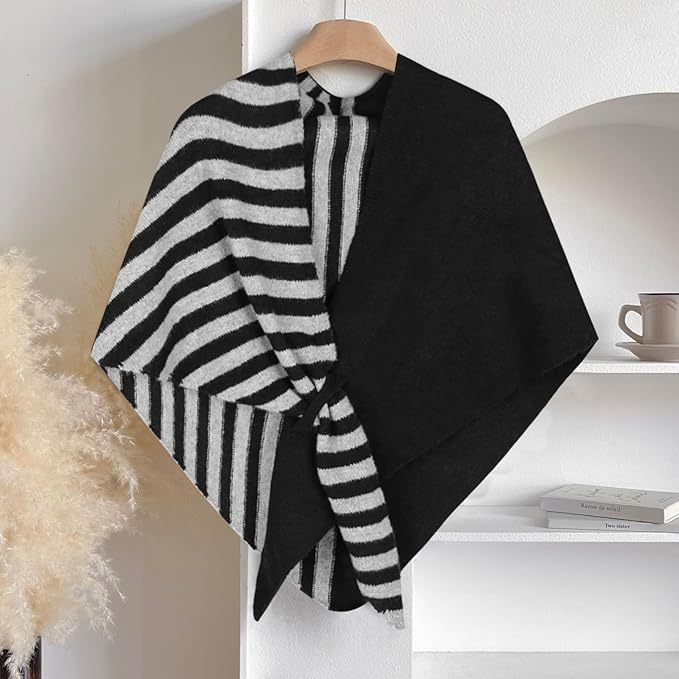 EXTREE Scarfs for Women Pashmina Silky Shawl Wrap for Evening Dressing Blanket Open Front Poncho Cape
