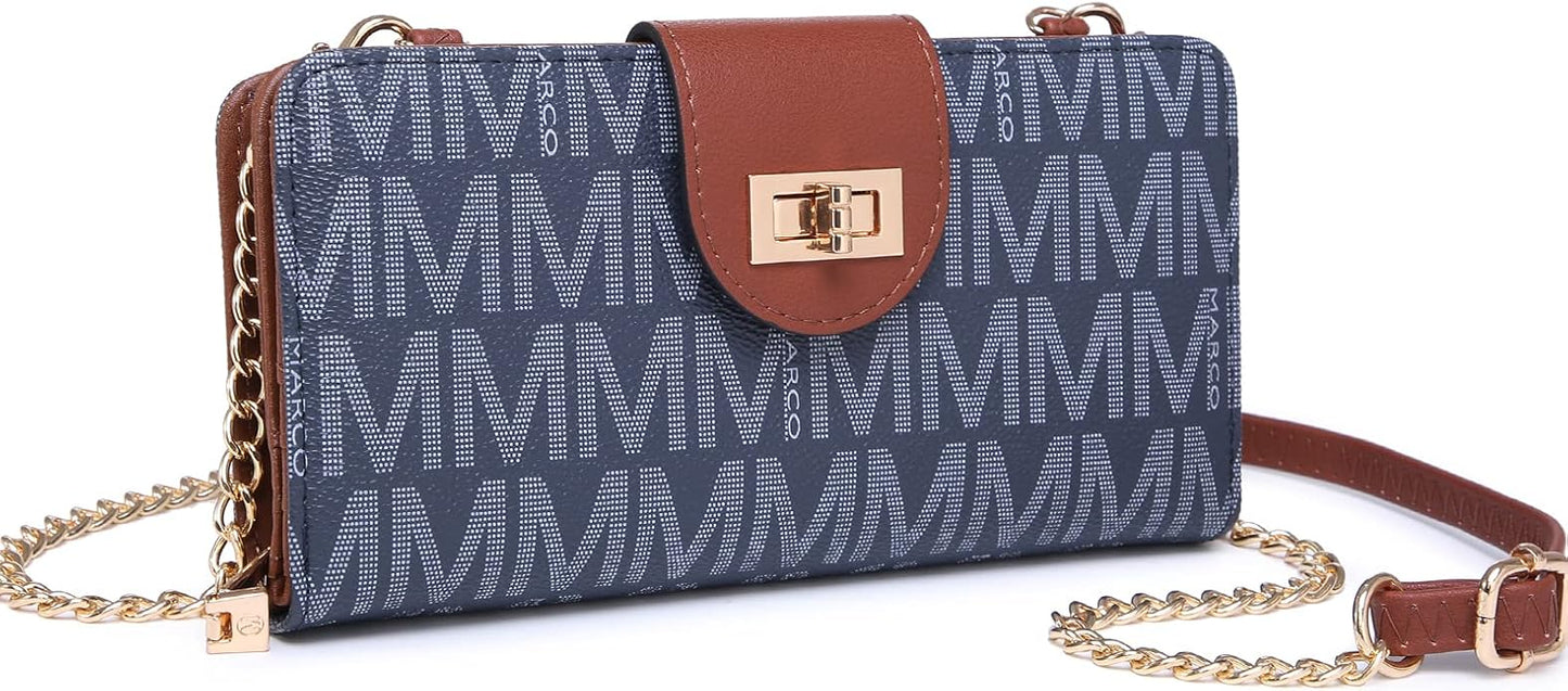 MKP COLLECTION Women Small Crossbody Shoulder Bag Zip Wallet Purse Handbags Clutch Credit Card Holder with Chain Strap