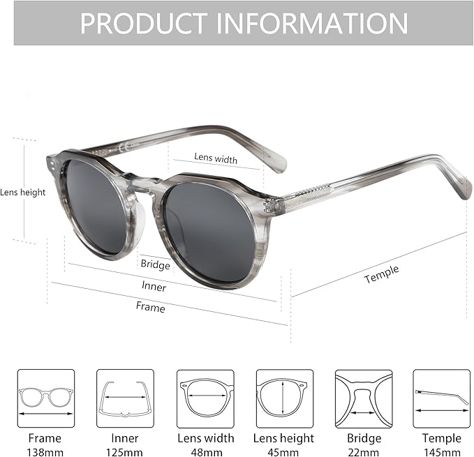 ZENOTTIC Vintage Round Polarized Sunglasses for Men Women UV400 Protection
