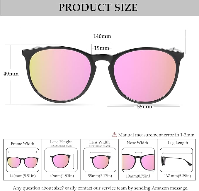 Vintage Round Polarized Sunglasses for Women Men Classic Retro Trendy Designer Style Sun Glasses UV400 Protection