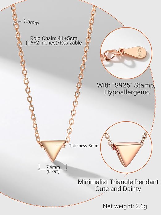 PROSILVER 925 Sterling Silver Necklace for Women | Dainty Delicate Adjustable Choker with Heart/Star/Moon/Vertical Bar Pendant, Hypoallergenic Tarnish Resistant Everyday Jewelry Gift for Her