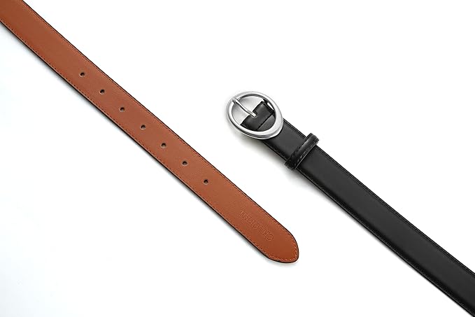 Womens Belt - CR Leather Belt Women Casual for Jeans Pants Dress - Belts with Gold Buckle for Women Fashion