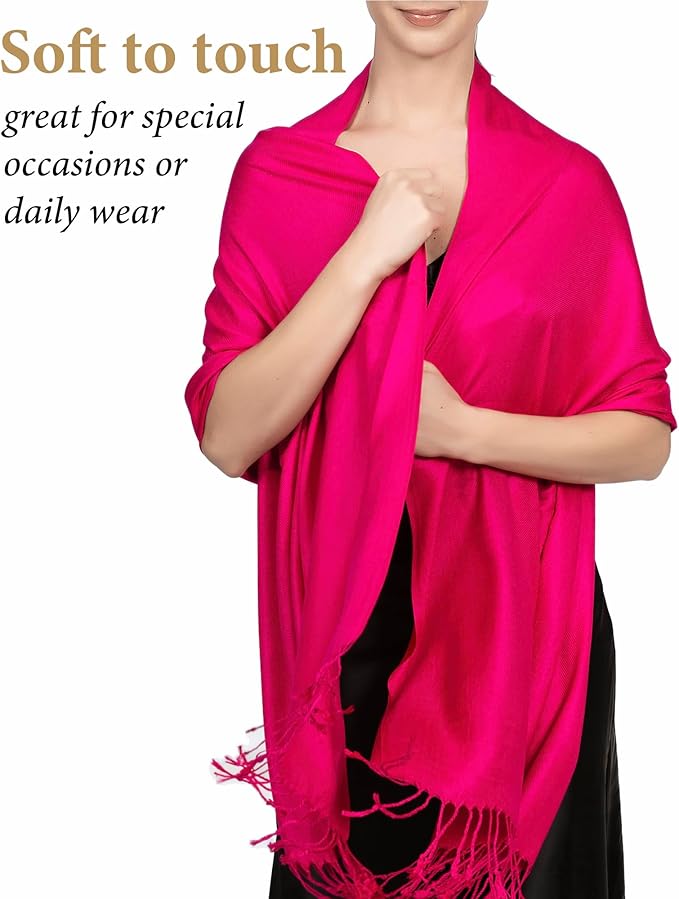 Achillea Soft Silky Pashmina Scarf for Women – Shawl Wrap for Evening Dresses, Bridesmaids, Weddings & Everyday Wear