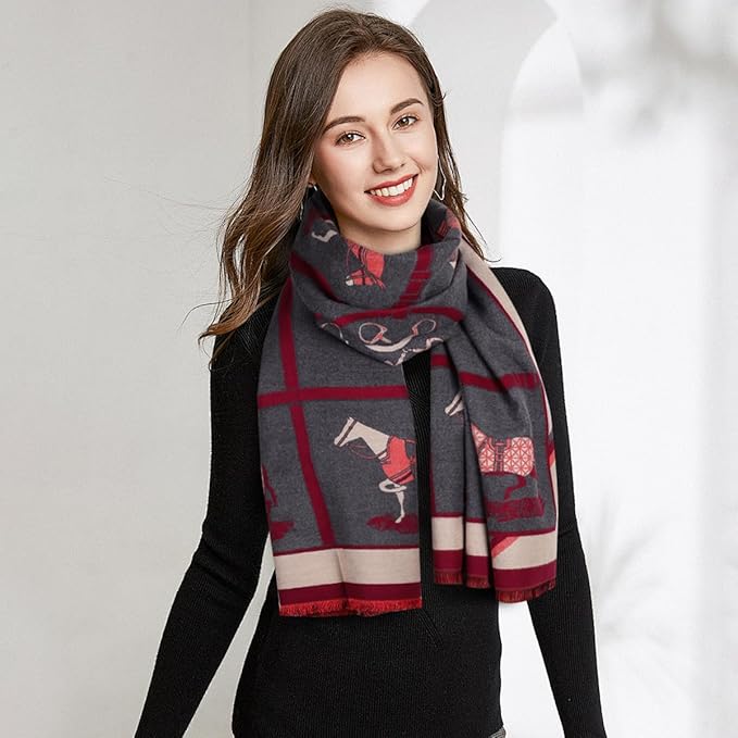 EXTREE Scarfs for Women Pashmina Silky Shawl Wrap for Evening Dressing Blanket Open Front Poncho Cape