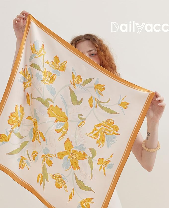 Dailyacc Hair Bandanas Scarf For Women Lightweight Fashion Neck Silk Satin Head Scarves For Sleeping Handbags Scarf