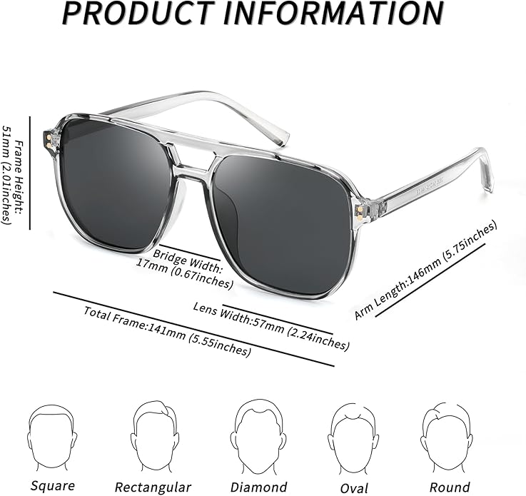 FEISEDY Retro Square Aviator Sunglasses Women Men 70s Vintage Trendy Plastic Frame Sun Glasses B2835