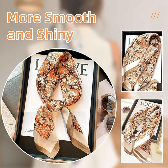 Dailyacc Hair Bandanas Scarf For Women Lightweight Fashion Neck Silk Satin Head Scarves For Sleeping Handbags Scarf