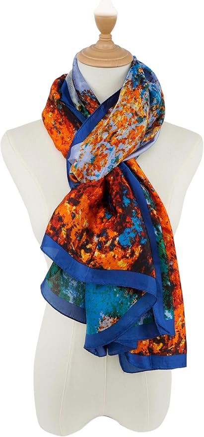 YOUR SMILE Large Mulberry Silk Feeling Long Stain Scarf Lightweight Sunscreen Shawls Wraps for Women