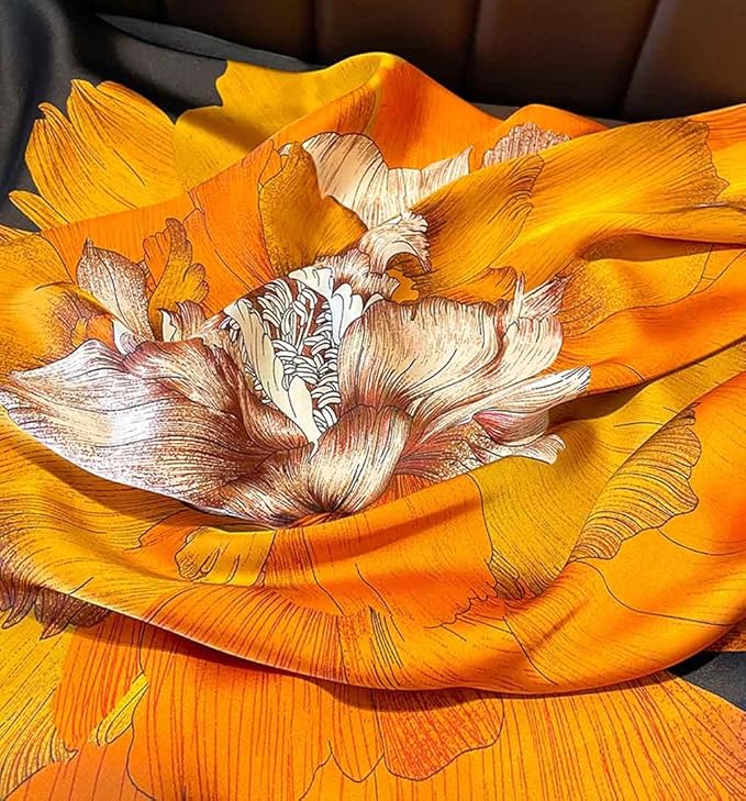Pokeedioty Scarfs for Women Lightweight Head Scarf Fashion Scarves Elegant Floral Pattern Sunscreen Shawls and Wraps