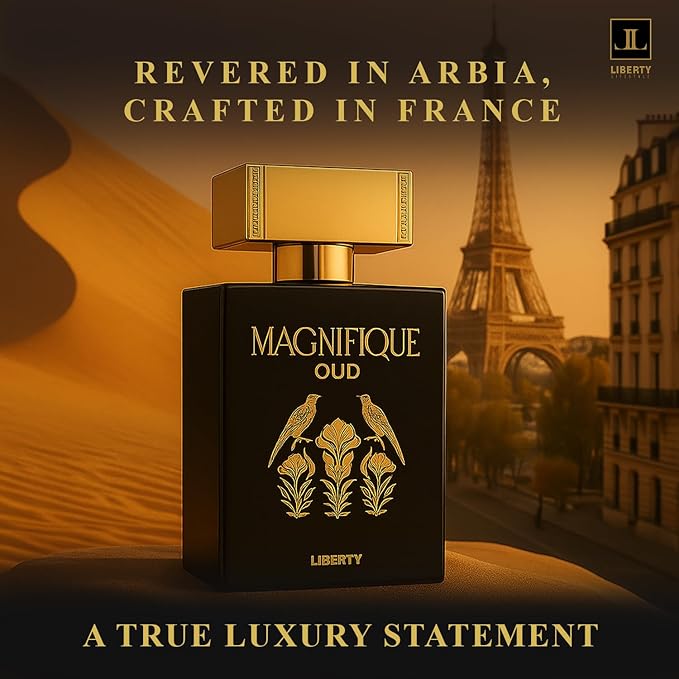 Liberty Oud Eau de Parfum for Men, 3.4 Oz,Magnifique Anniversary Edition, Luxury Oud Perfume, Premium Gift for Men, All-Day Freshness, Perfume for men, perfumes arabes para hombres