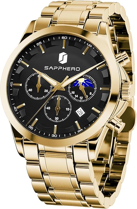 BY BENYAR Mens Watches Analog Quartz Chronograph Waterproof Wrist Watches for Men Fashion Business Work Casual Sport Designer Dress Watch with Calendar Elegant Gifts for Men